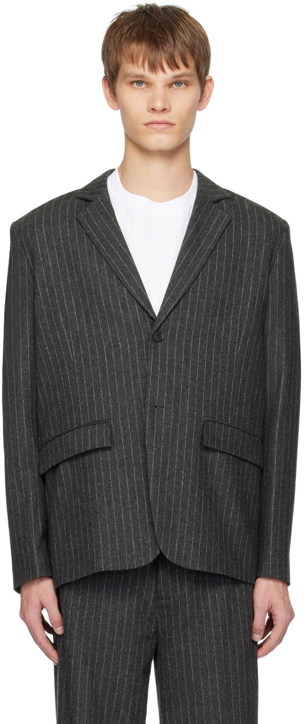 Jacka Samsoe Samsoe Samsøe Samsøe Cho Pinstripe Blazer Grå | M23400040