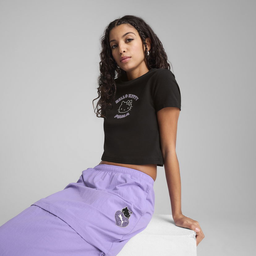 Crop top Puma PUMA X HELLO KITTY AND FRIENDS Women's Cropped T-Shirt Svart | 631613_01