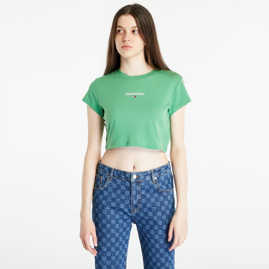 Crop top Tommy Hilfiger TOMMY JEANS Essential Logo Cropped T-Shirt Grön | DW0DW15444 LY3, 0