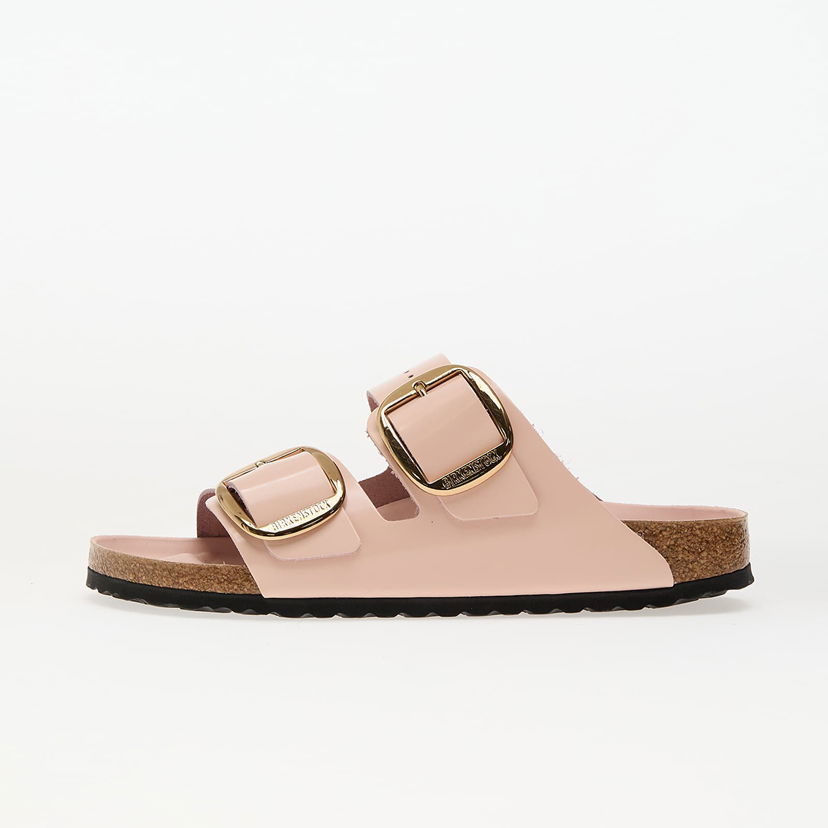 Sneakers och skor Birkenstock Birkenstock Arizona Big Buckle Natural Leather Patent High-Shine Slides Rosa | 1029392