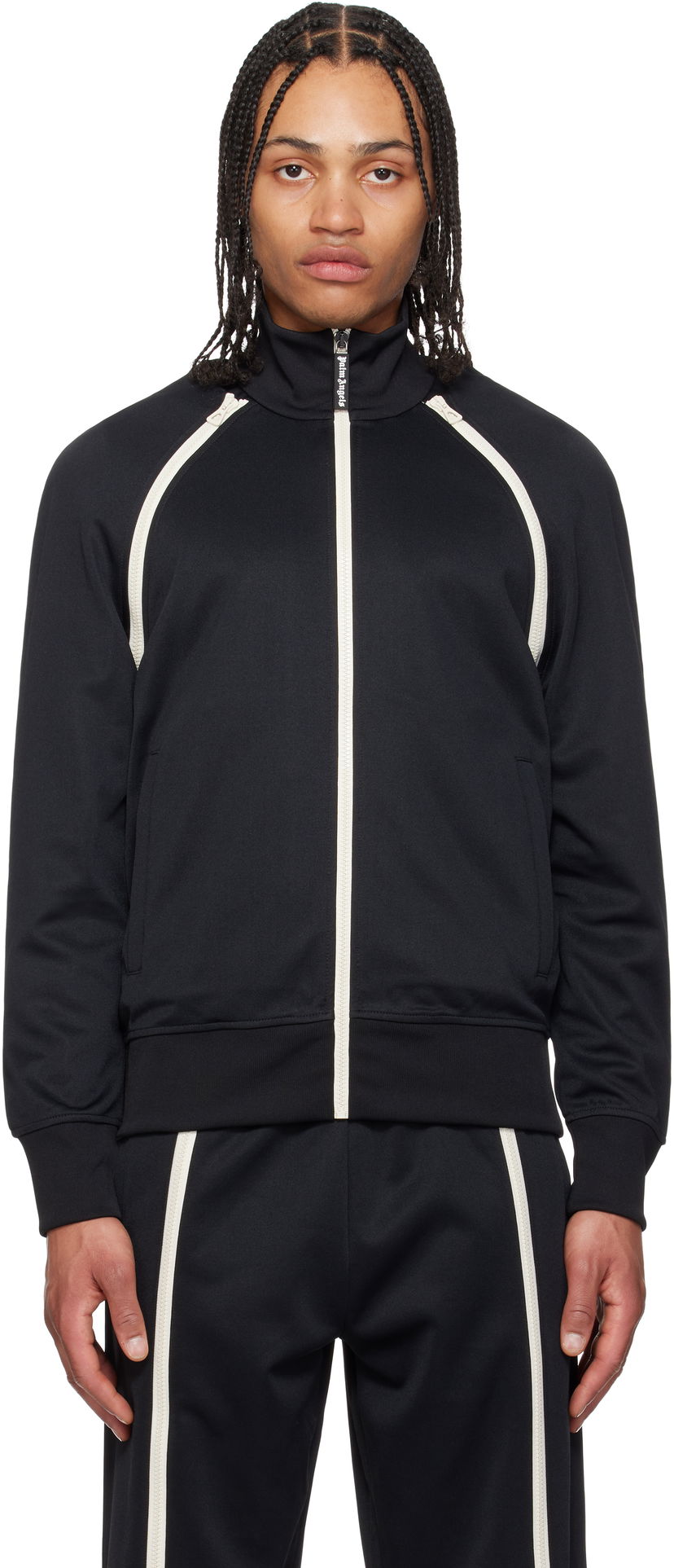 Träningsoverall Palm Angels Palm Angels Zip Sleeves Track Jacket Svart | PMBD082S25FAB0011010