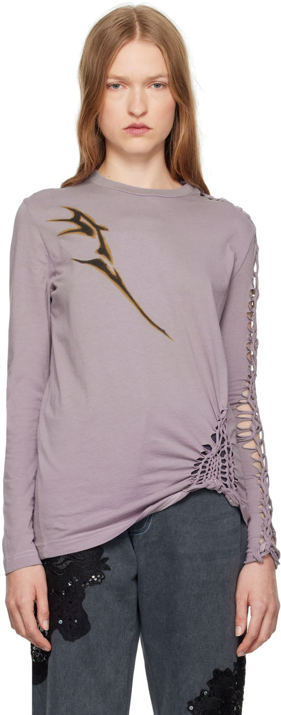 T-shirt Collina Strada Collina Strada Tosh Long Sleeve T-Shirt Purpur | XX3377