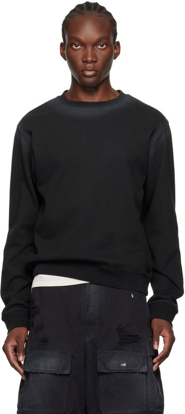 Sweater We11done Faded Sweatshirt Svart | WD-TS2-24-721-U-BK, 0