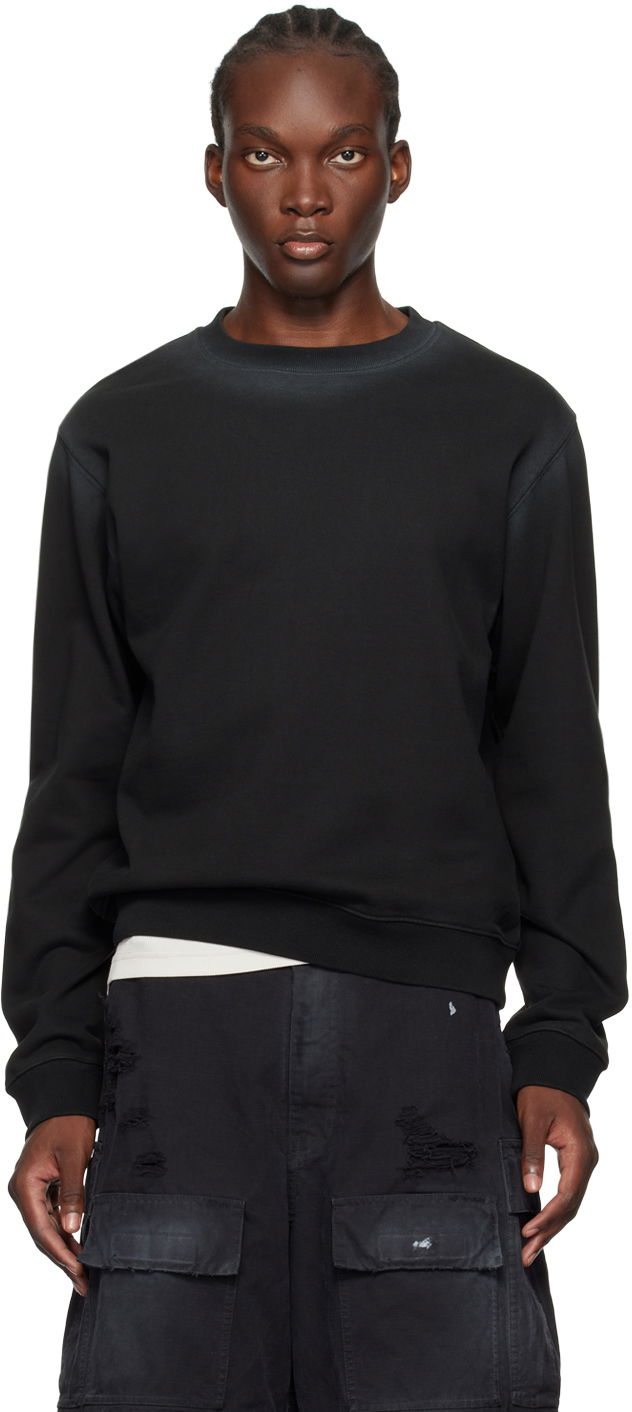 Sweater We11done Faded Sweatshirt Svart | WD-TS2-24-721-U-BK