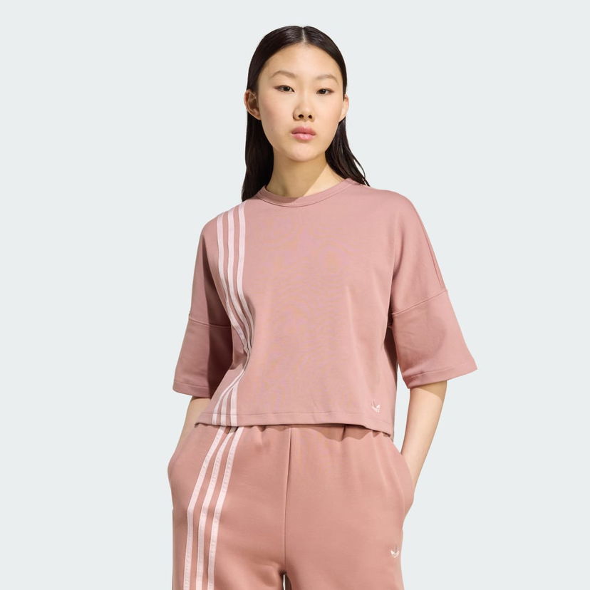 T-shirt adidas Performance Off Placed 3-Stripes Cropped T-Shirt Rosa | JW3613