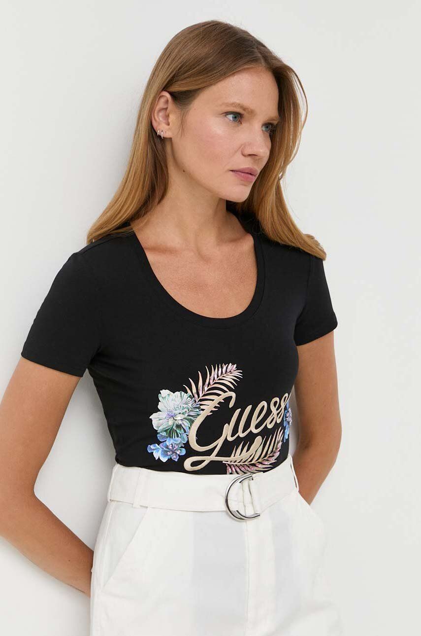 T-shirt GUESS Logo Tee Svart | W3GI40.J1314, 0