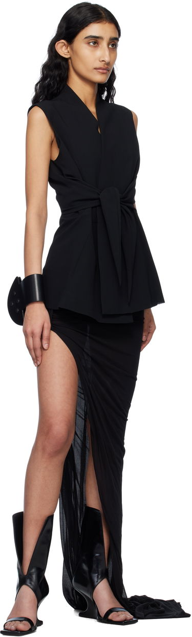 Väst Rick Owens Rick Owens Hollywood SL Strutter Sleeveless Wrap Blouse Svart | RP01E7709 WLP, 3