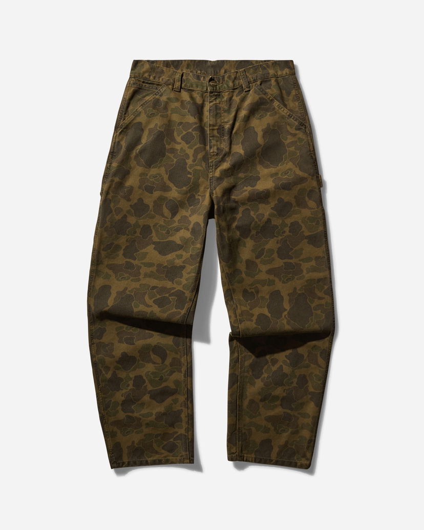 Byxor Carhartt WIP Duck Single Knee Pants Camo Duck Green / Office Green Brun | I033896 2MQGD