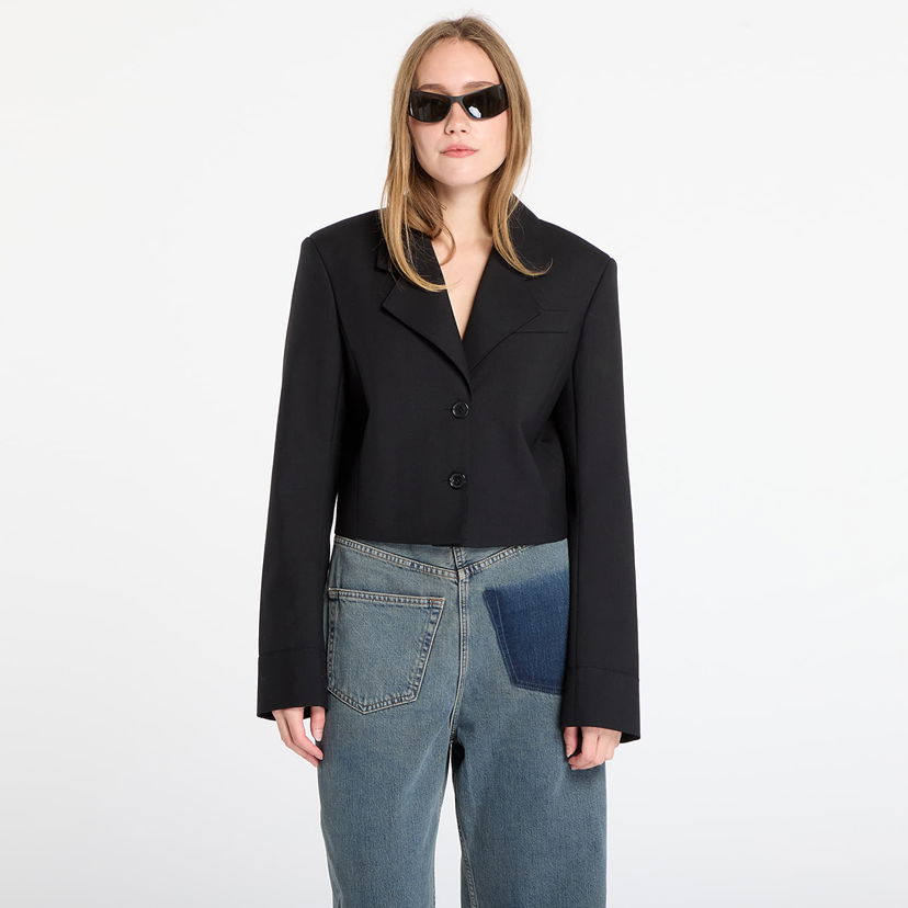 Jacka Off-White Big Bookish Crop Jacket Svart | OWEF12LF25FAB0011047