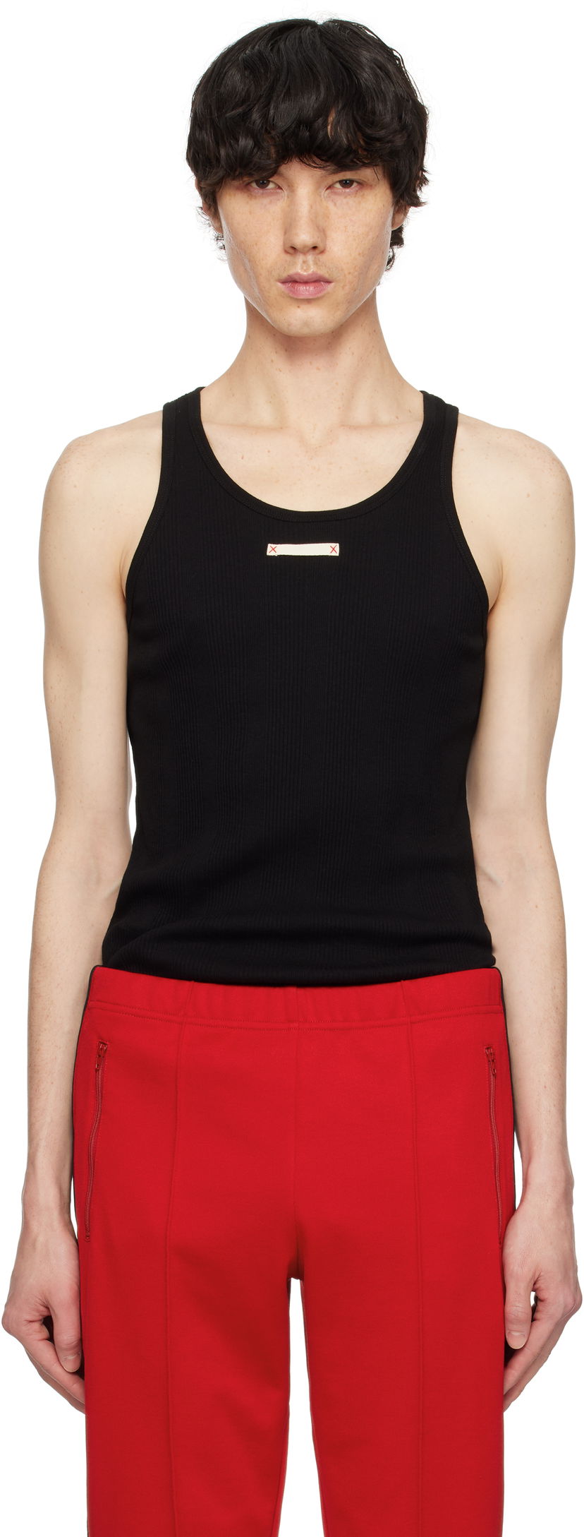 Linne Maison Margiela Maison Margiela Ribbed Tank Top Svart | S50NL0049 M20060