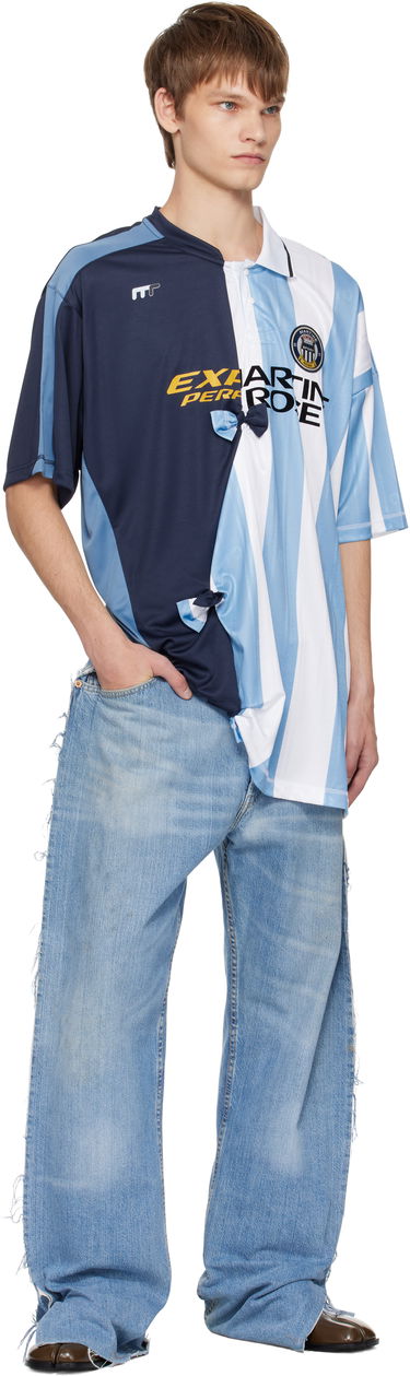 T-shirt Martine Rose Martine Rose Collage Football T-Shirt Blå | 189JT14531, 3