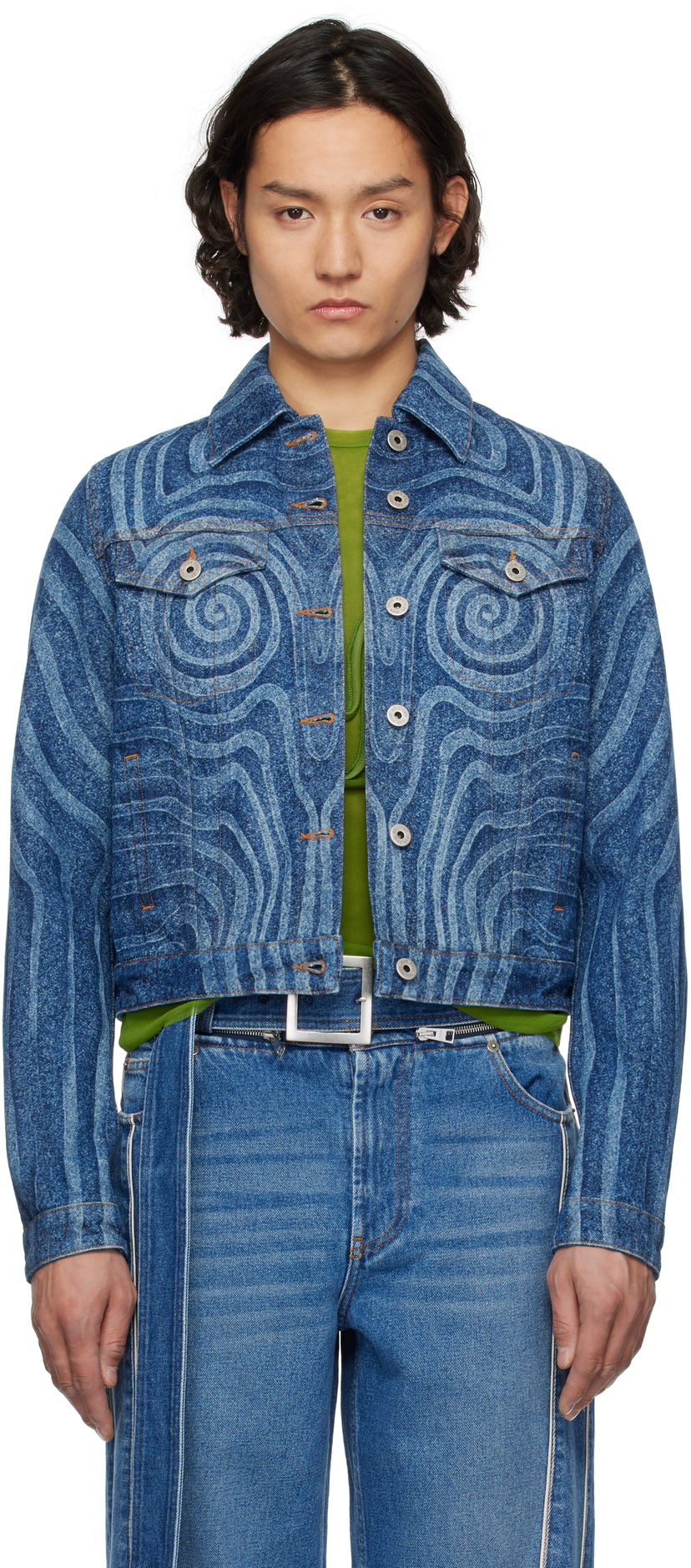 Jacka Jean Paul Gaultier Jean Paul Gaultier Spiral Denim Jacket Blå | 25/34-U-VE114L-D017-5556