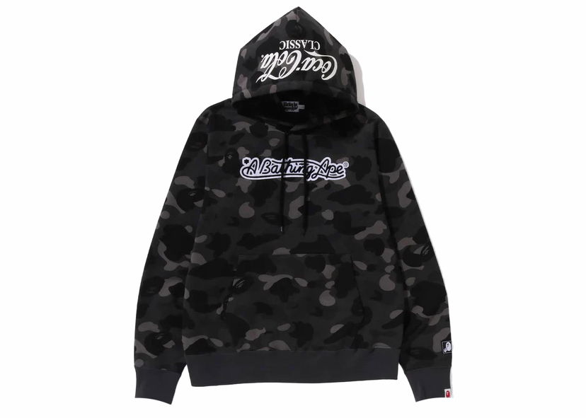 Sweatshirt BAPE BAPE x Coca-Cola Color Camo Ape Head Pullover Hoodie Black Svart | 1J73-114-904