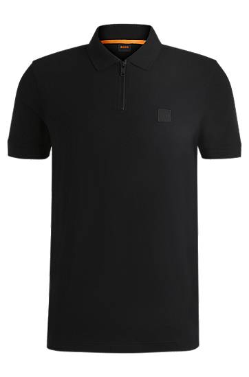 Polotröja BOSS Slim Fit Stretch Cotton Piqué Polo Shirt Svart | 50537507