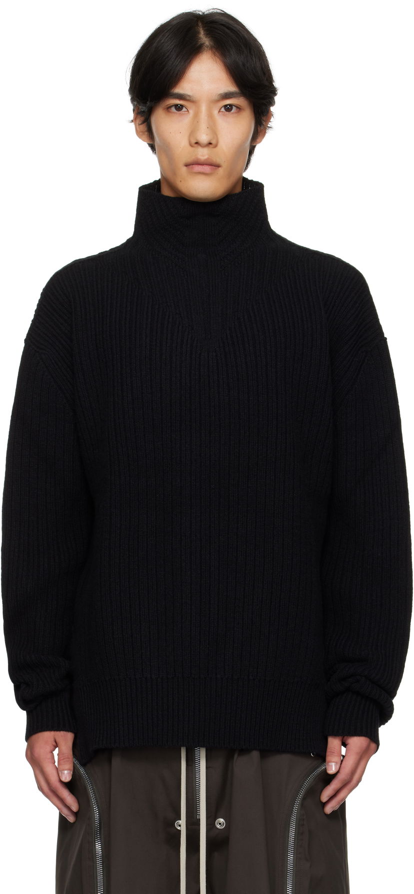 Sweater Rick Owens Rick Owens Concordians Turtleneck Sweater Svart | RU02E1645 KWV