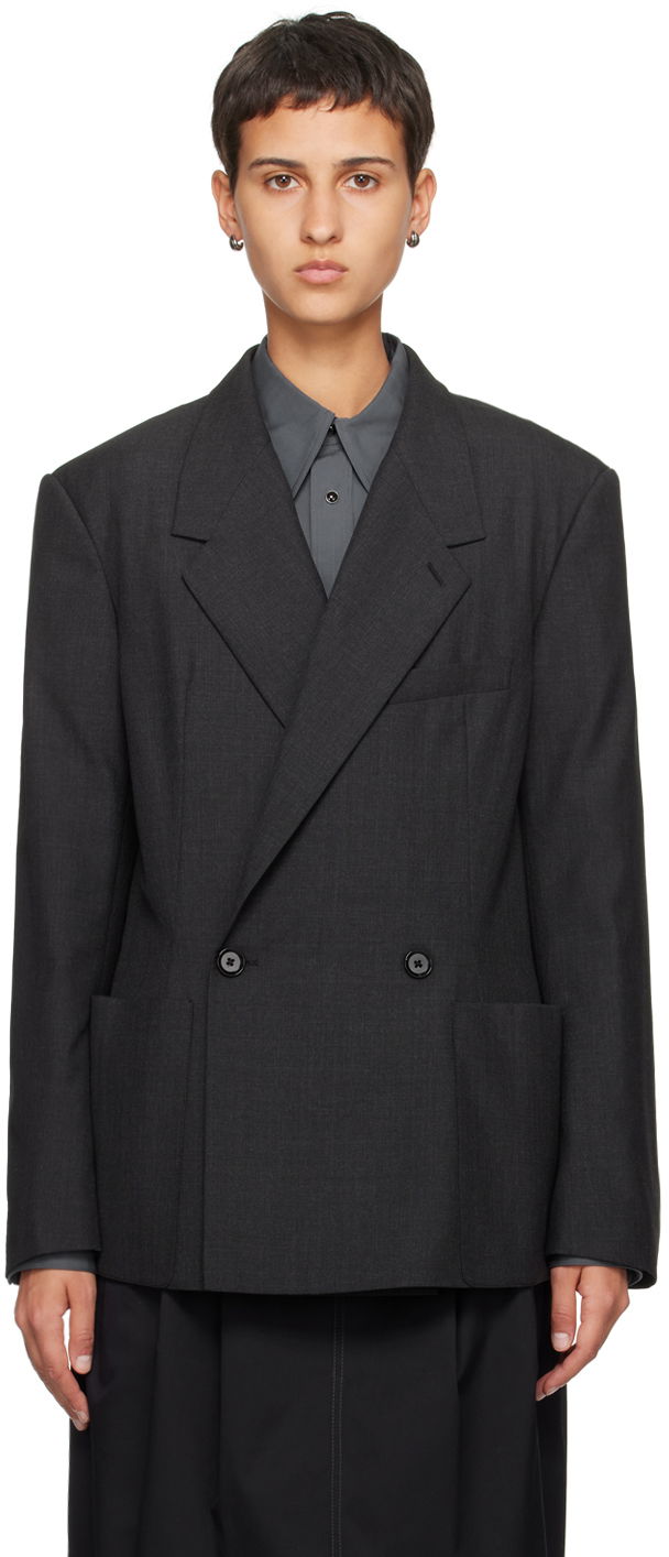 Jacka LEMAIRE Soft Tailored Double-Breasted Blazer Svart | JA1017 LF414