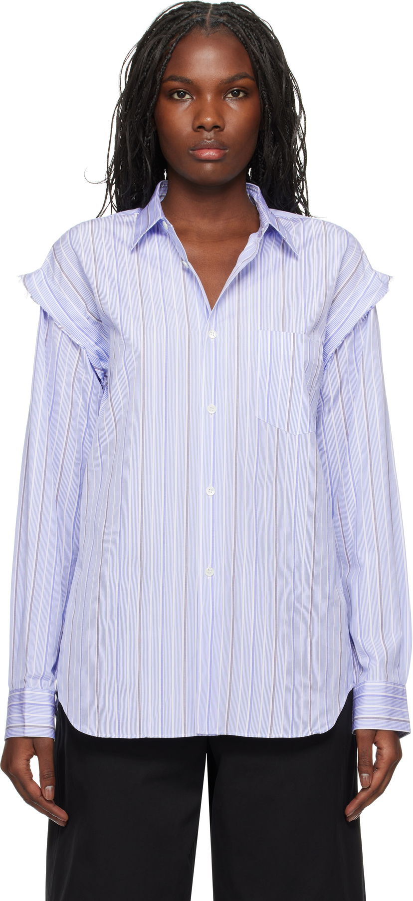 Skjorta Comme des Garçons Stripe Poplin Shirt Blå | FN-B029-W24