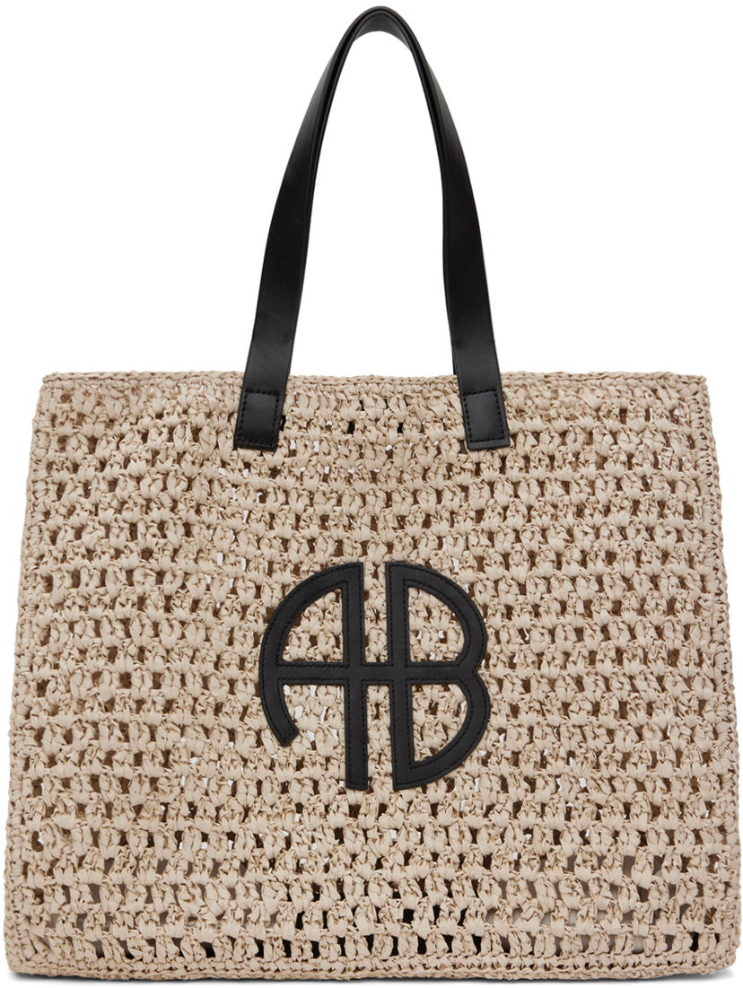Tygpåse Anine Bing Large Crochet Tote Bag Beige | A-13-2158-022