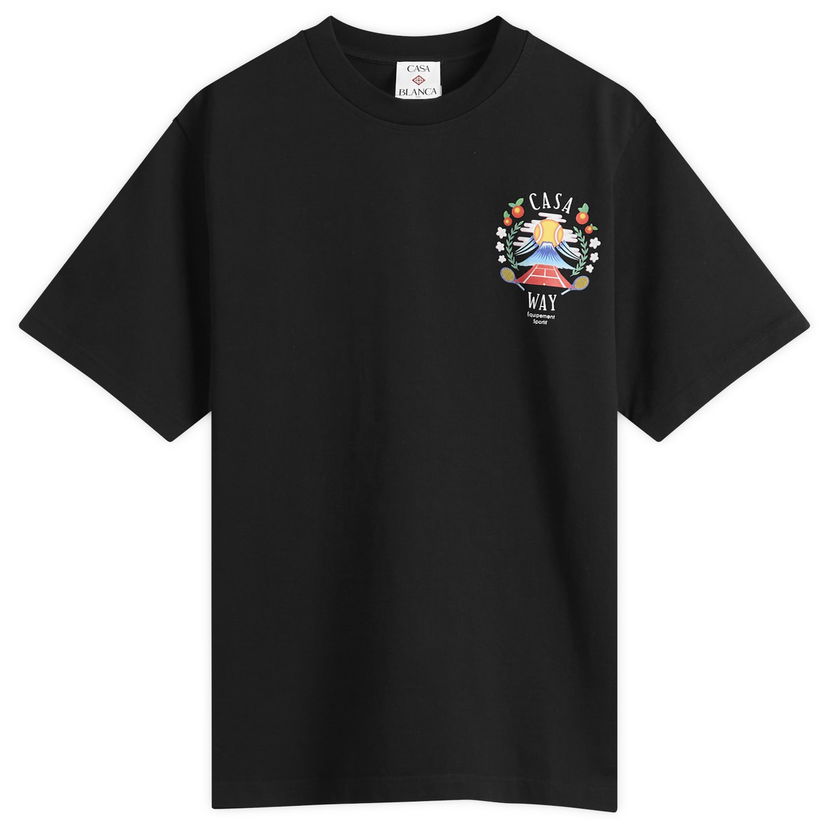 T-shirt Casablanca Casablanca Casa Way Mountain Printed T-Shirt, Size Large Svart | MPF25-JTS-001-09