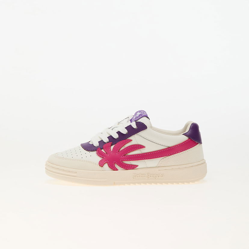 Sneakers och skor Palm Angels Palm Beach University Leather White Fuchsia Vit | PGIA014F24LEA0020132