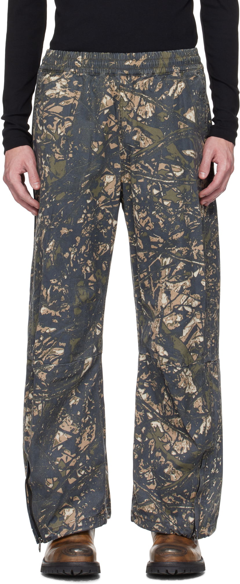 Byxor Diesel Diesel P-Lint Camo Print Trousers Grön | A16667-0ABCG-5AFA