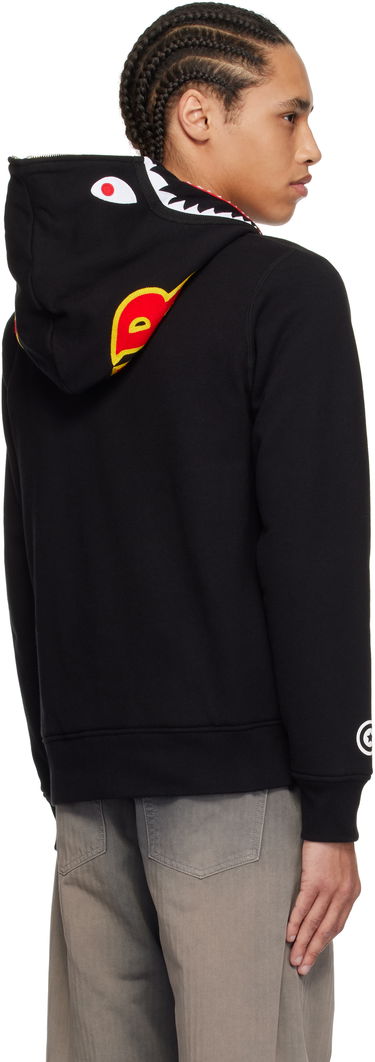 Sweatshirt BAPE A Bathing Ape 2nd Shark Full Zip Hoodie Svart | 001ZPK701006M, 2