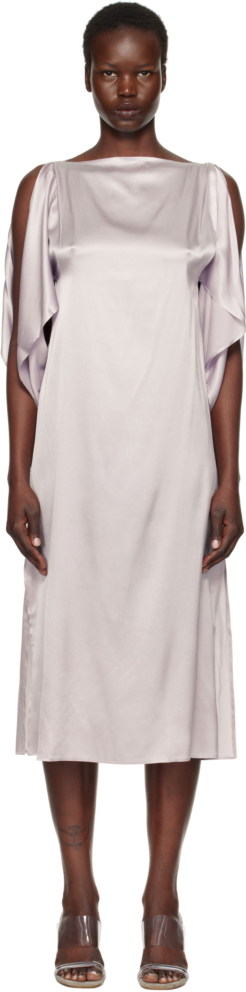 Klä Baserange Silk Midi Dress Purpur | DRCLS-SI-SP25