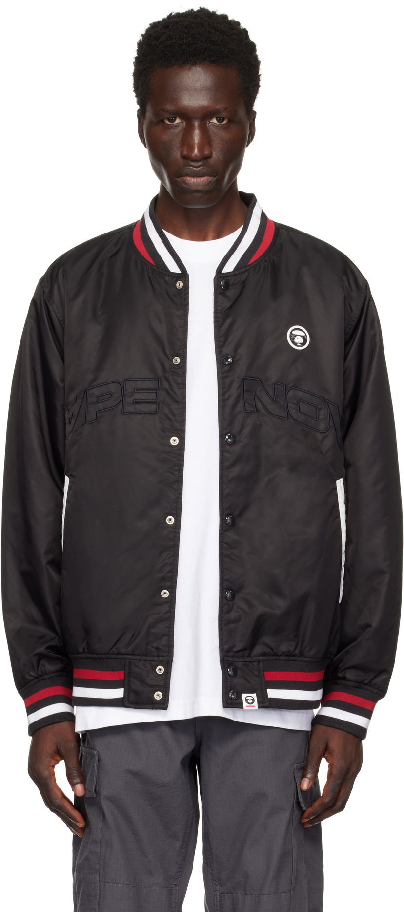 Bomberjacka AAPE by A Bathing Ape AAPE by A Bathing Ape 'AAPE Now' Bomber Jacket Svart | AAPJKM7656XXNBKX