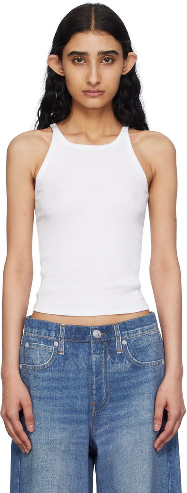 Linne rag & bone Essential Rib String Tank Top Vit | WCC24PT020CA20, 0