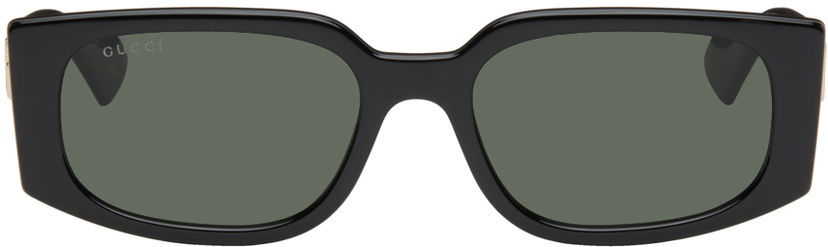 Kläder Gucci Gucci Black Rectangular Sunglasses Grön | GG1534S