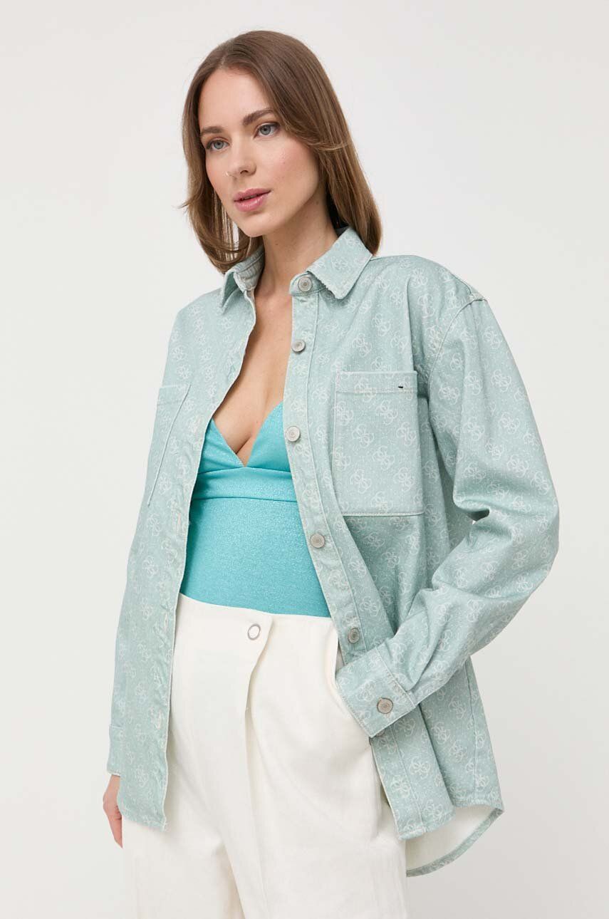 Skjorta GUESS Denim Shirt Grön | W3GN57.WF5V3, 0