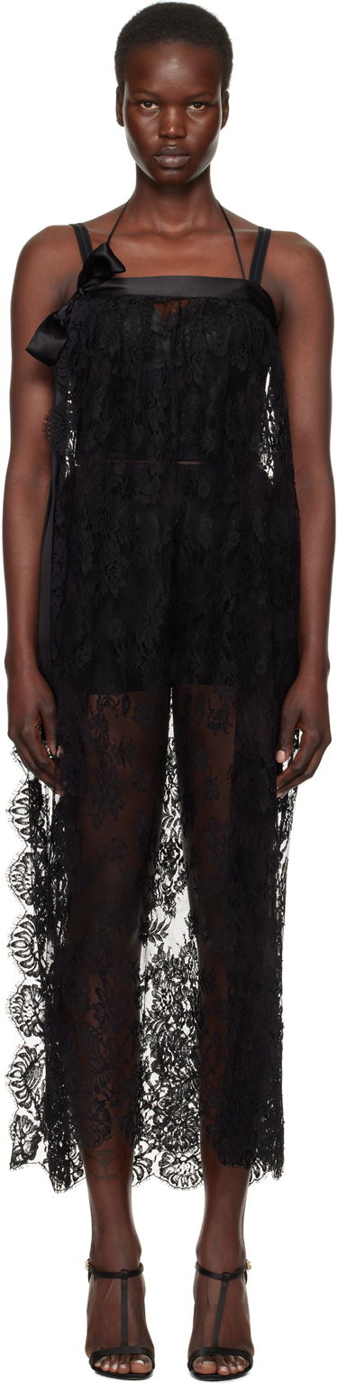 Klä Dolce & Gabbana Dolce&Gabbana Chantilly Lace Midi Dress Svart | F6JRQT ILMA8, 0