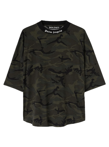 T-shirt Palm Angels Camo Classic Logo Over Tee Grön | PMAA002F22JER0025610
