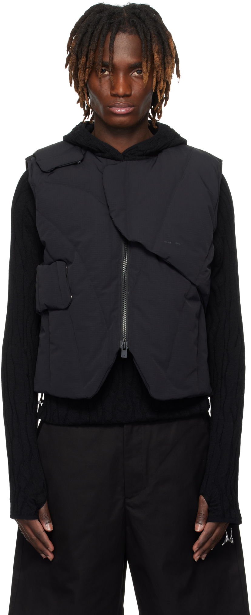 Väst HELIOT EMIL HELIOT EMIL Layered Down Vest Svart | PRESS25_M_03_003_BLK01_CO