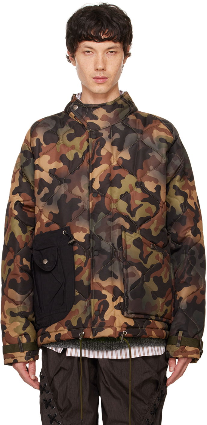 Jacka Andersson Bell Green Multi-Pocket Camouflage Quilted Jacket Flerfärgad | awa617m