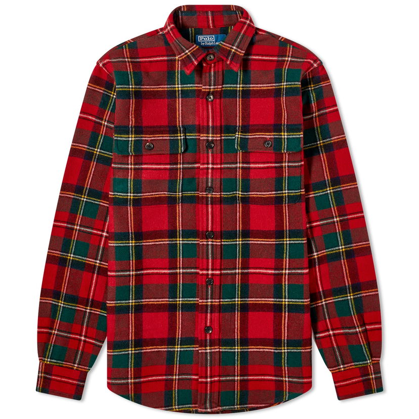 Skjorta Polo by Ralph Lauren Tartan Fleece Overshirt Röd | 710881792002