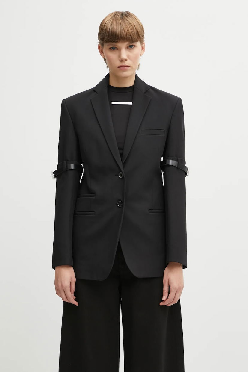 Jacka Coperni Coperni Logo Belted Blazer Svart | COPV37F3004