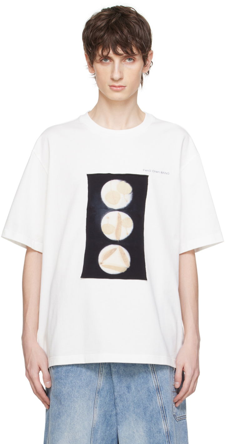 T-shirt Feng Chen Wang Feng Chen Wang Patch T-Shirt Vit | FMS17TS08W