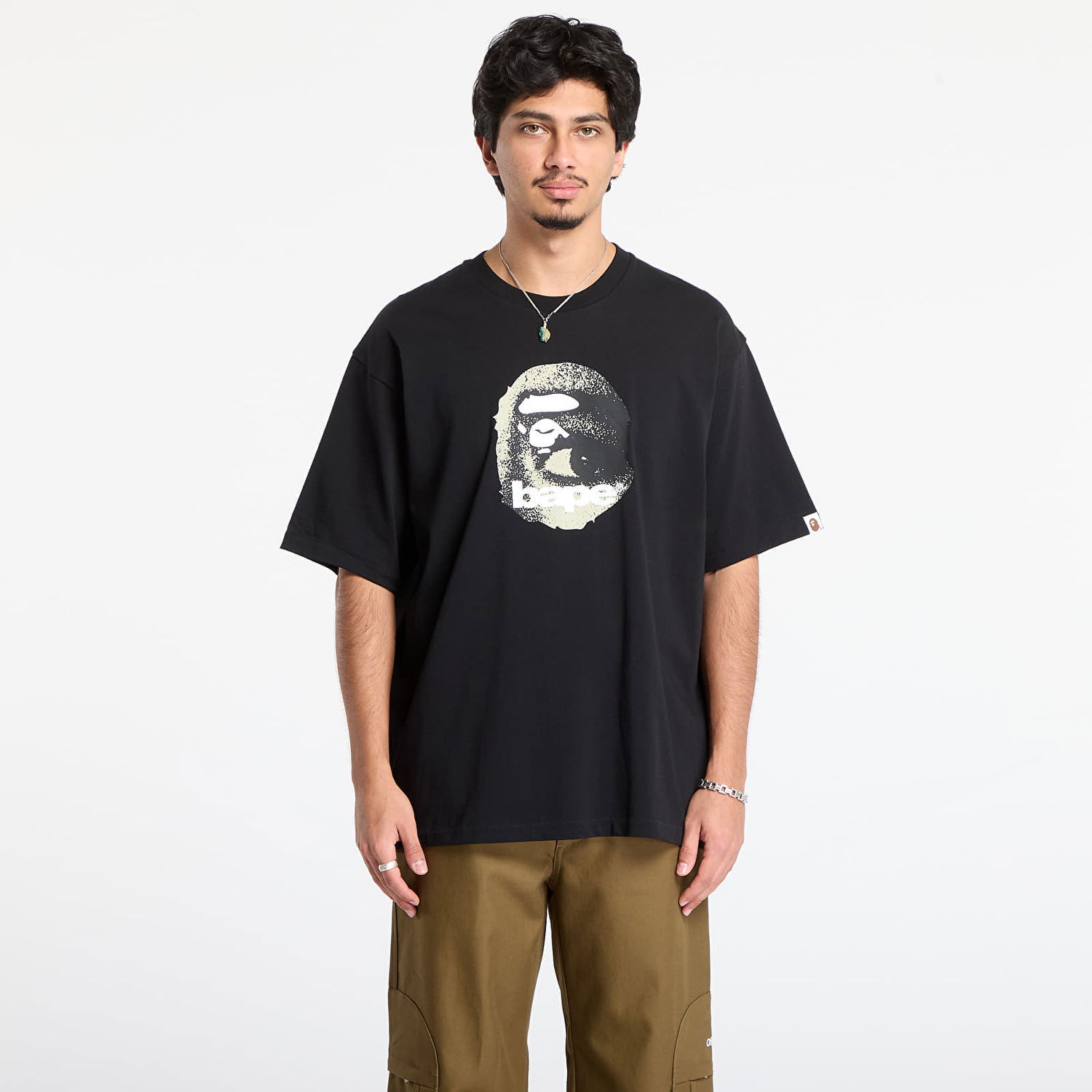 T-shirt BAPE Ape Head Relaxed Fit Tee Svart | 001TEL801307MBLK, 0
