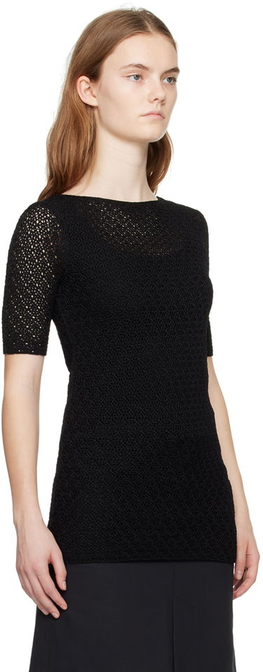 T-shirt TOTEME TOTEME Slim Knit T-Shirt Svart | 242-WRT2837-YA0040, 1