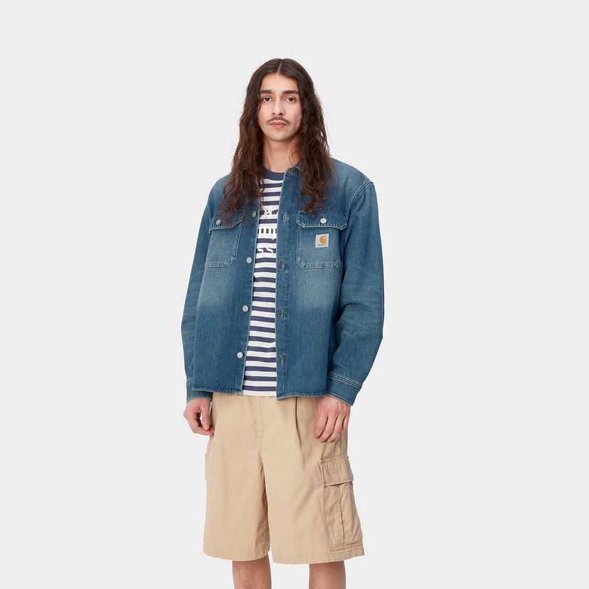Skjorta Carhartt WIP Harvey Shirt Blå | I033346_01_4L