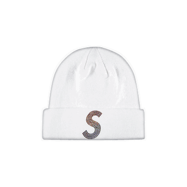 Mössa Supreme New Era x Swarovski S Logo Beanie Vit | SS21BN5 WHITE, 0
