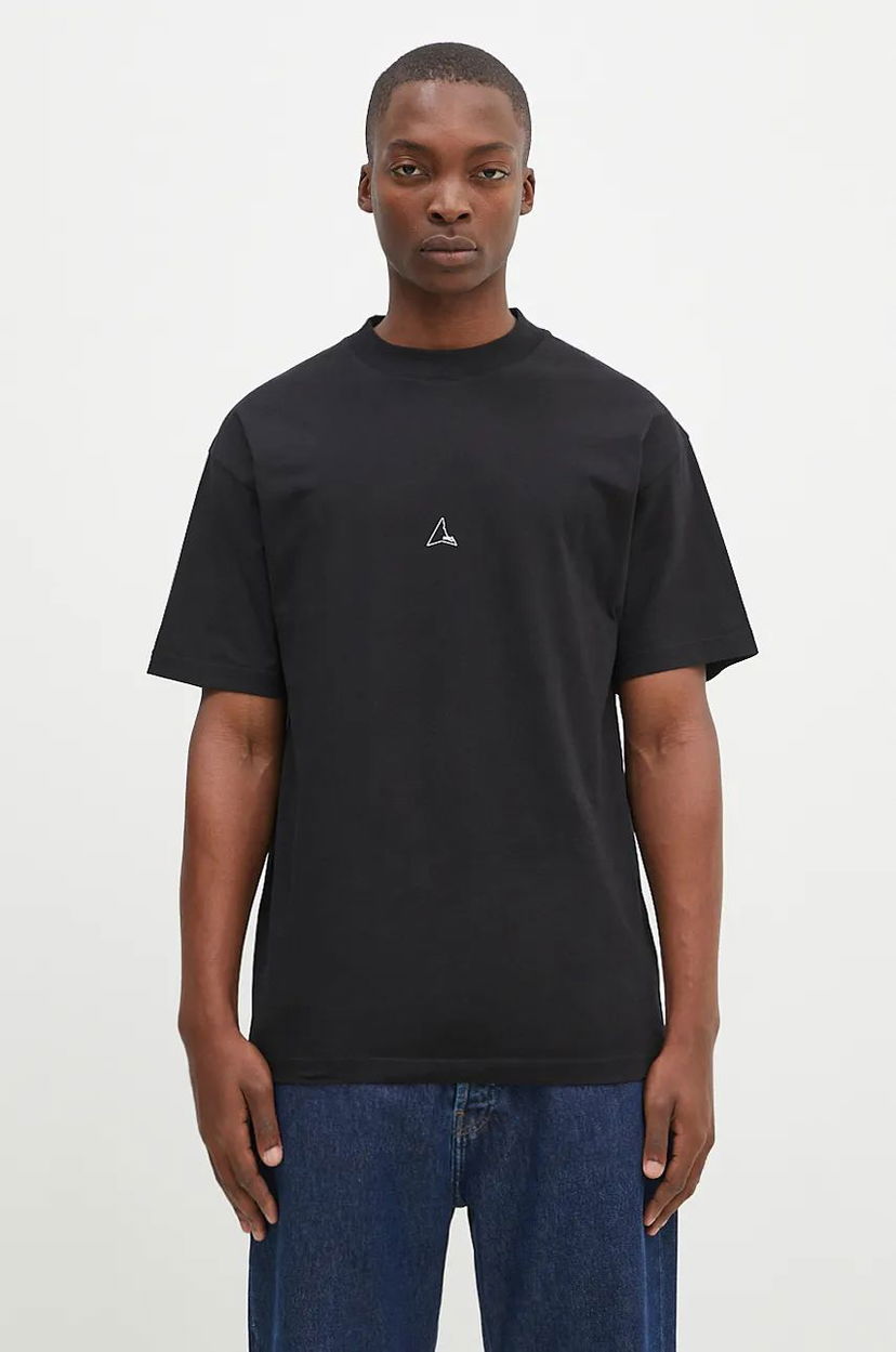 T-shirt ROA T-Shirt With Print Svart | RBMW0254JY22