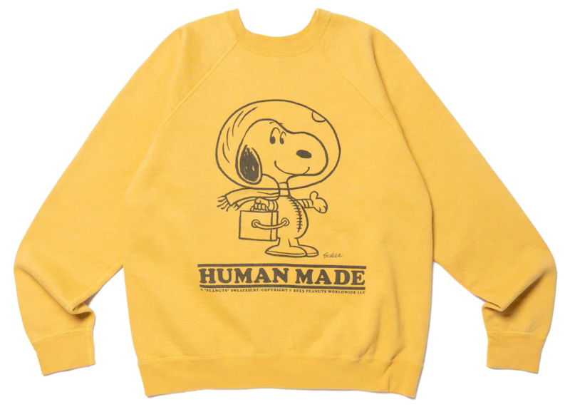 Sweatshirt Human Made Peanuts #1 Snoopy Astronaut Print Sweatshirt Gul | HM24CS043