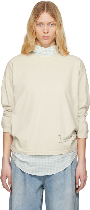 Sweater Maison Margiela Maison Margiela Printed Logo Long Sleeve T-Shirt Beige | S51GC0535 S24567, 0