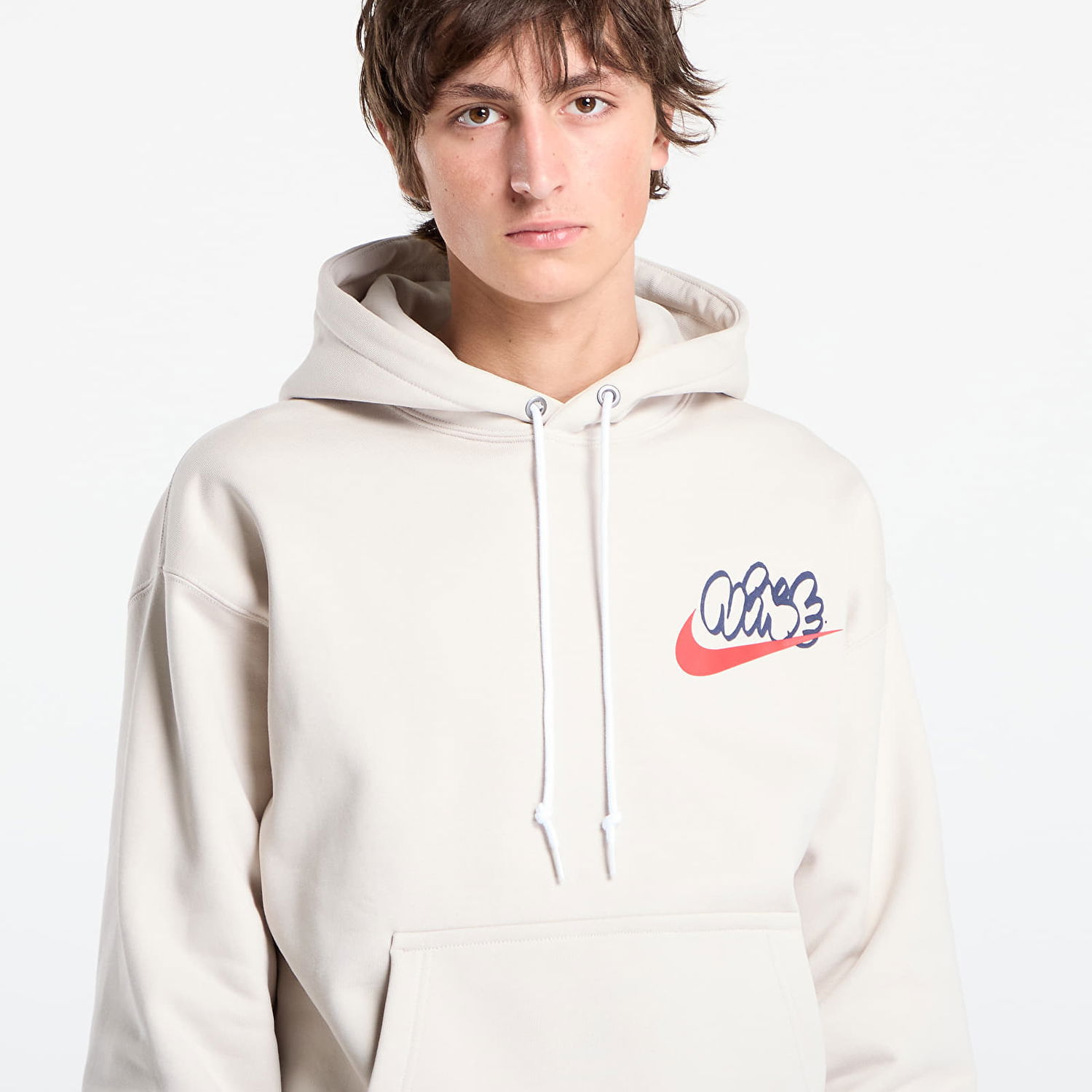 Sweatshirt Nike Solo Swoosh Fleece Hoodie Beige | IH4293-104, 1