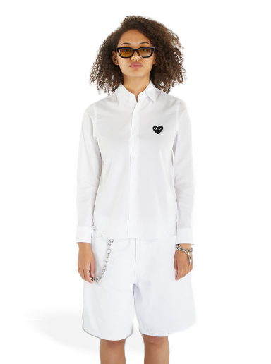 T-shirt Comme des Garçons PLAY Heart Logo Shirt Vit | AZB003 white