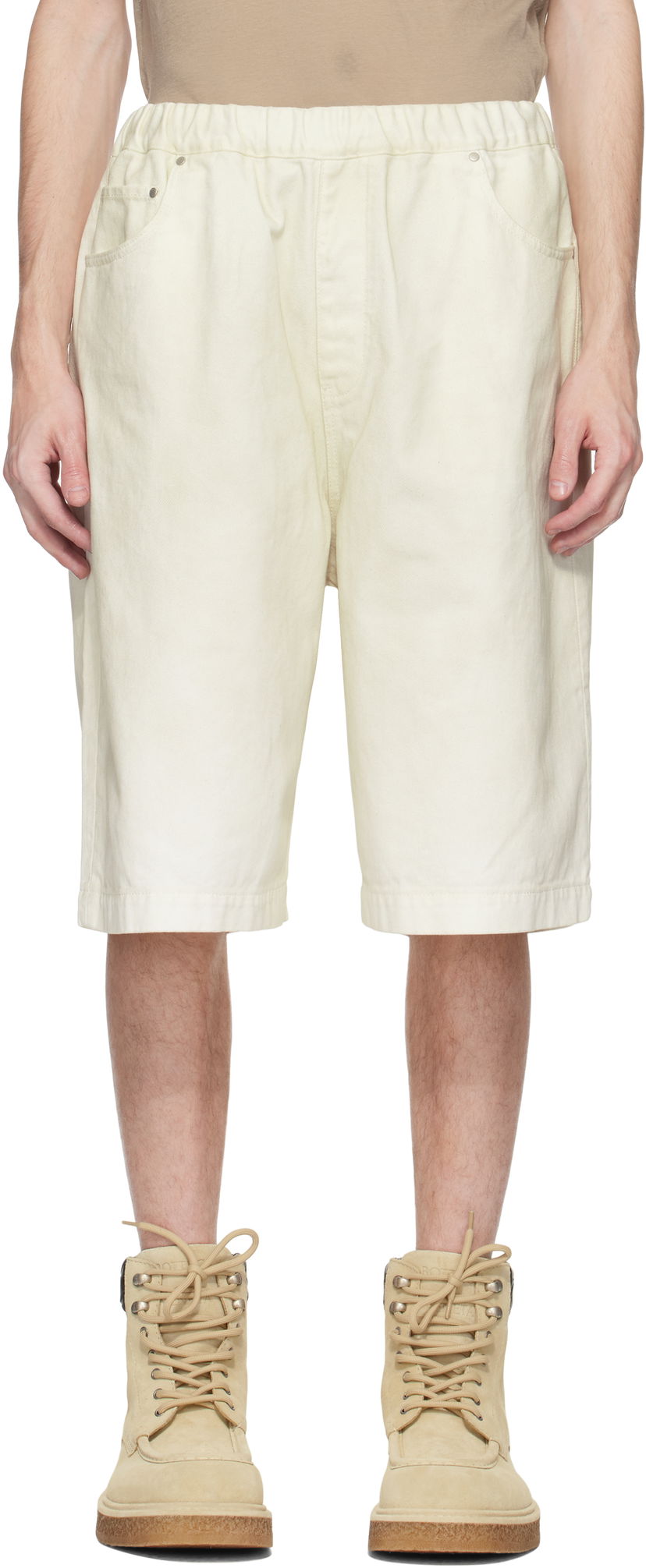 Shorts Entire Studios Entire Studios Spar Denim Shorts Beige | ESU-S25-11008-BO