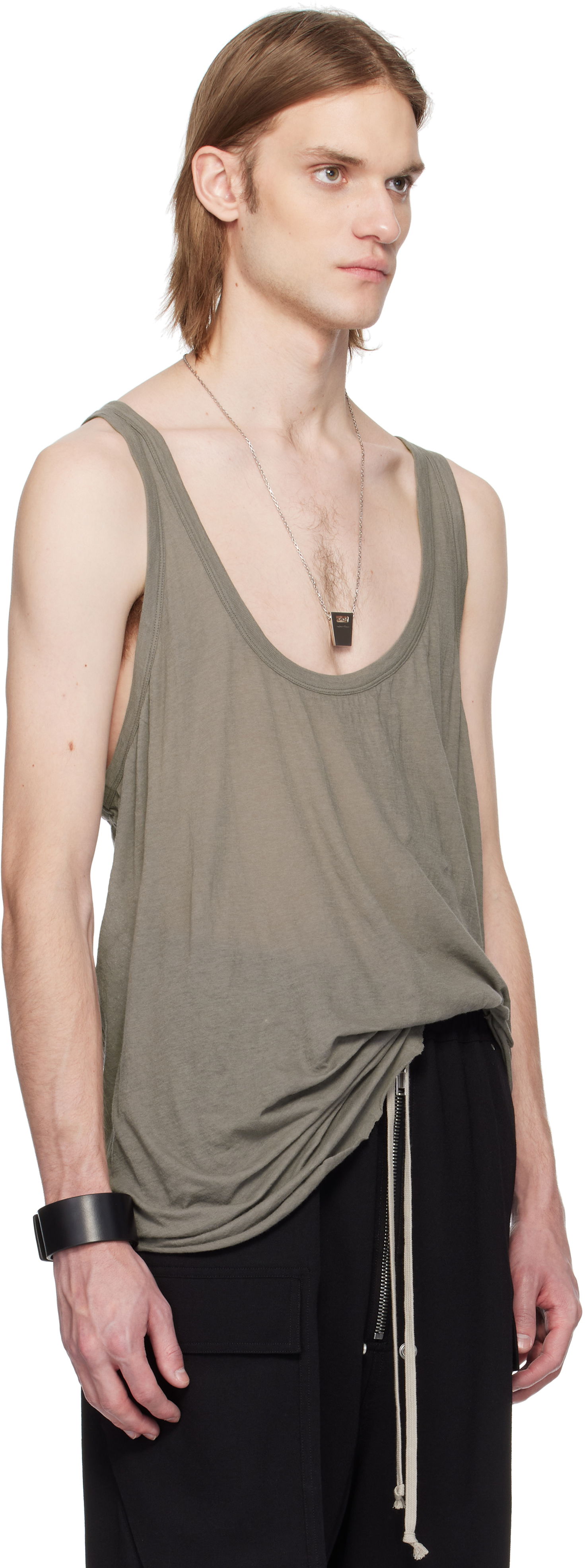 Linne Rick Owens Rick Owens Hollywood Low Cut Tank Top Grön | RR01E5101 UC, 1