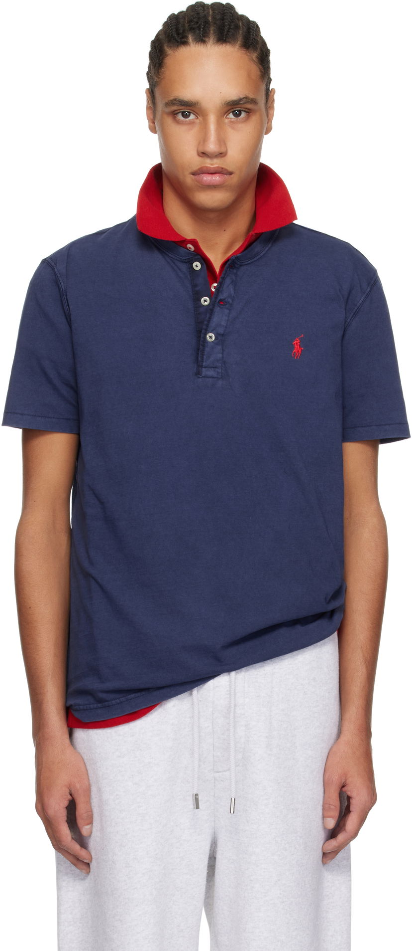 Polotröja Polo by Ralph Lauren Polo Ralph Lauren Slub Jersey Henley Blå | 710964485003